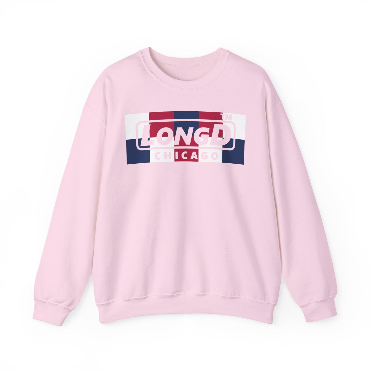 LongD negative 2x5 Chicago logo crewneck sweatshirt (patriotic colors)