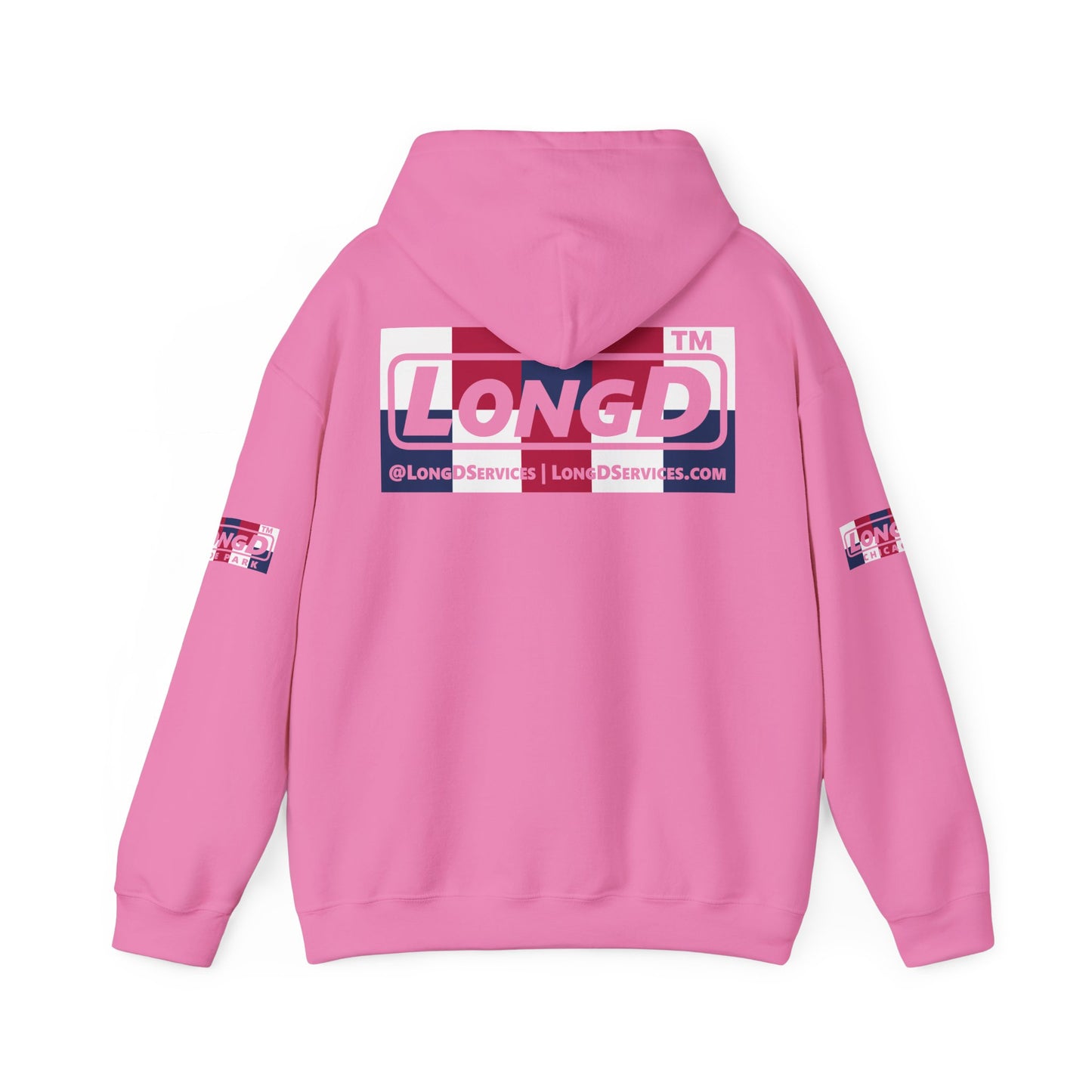 I firecracker LongD® negative 2x5 4-print single breasted tag logo hoodie