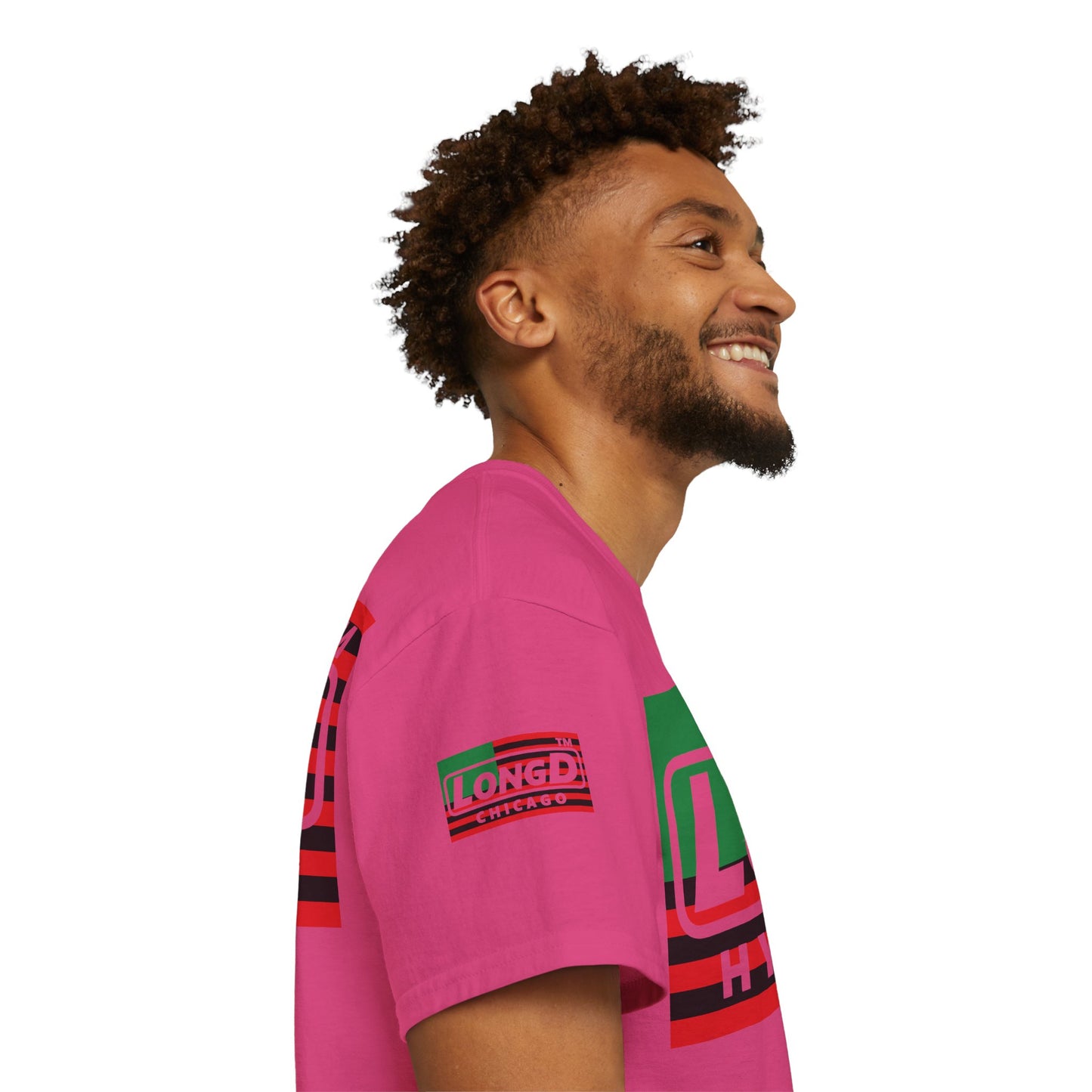 LongD negative flag Hyde Park logo 4-print cotton tee (Juneteenth colors)