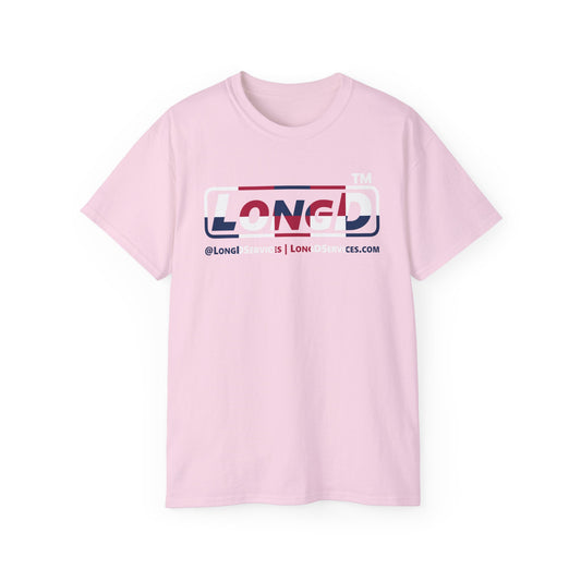 LongD positive 2x5 tag-domain logo cotton tee (patriotic colors)