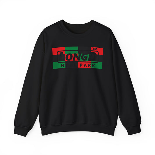LongD negative 3x4 Hyde Park logo crewneck sweatshirt (Juneteenth colors)