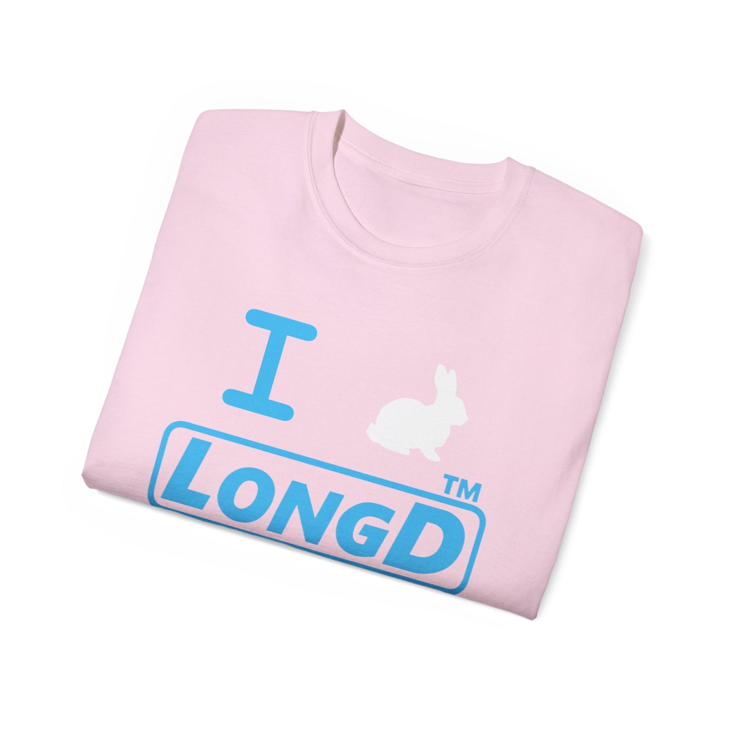 I Bunny LongD® positive turquoise Chicago Logo Cotton Tee