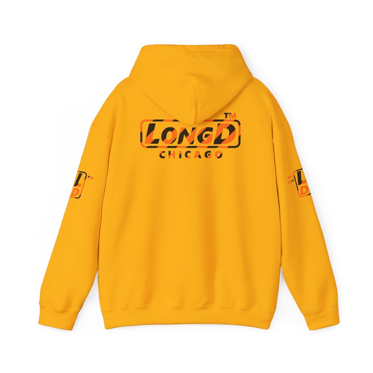 LongD Chicago positive 12-striped 4-print logo (Halloween colors) hoodie