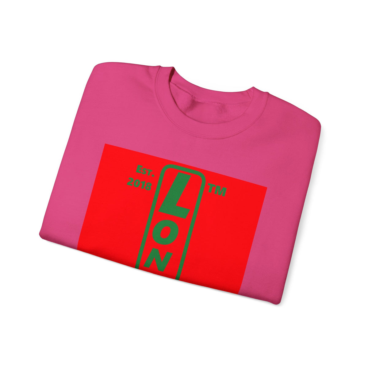 LongD Chicago upright logo positive green on negative red (Xmas colors) crewneck sweatshirt