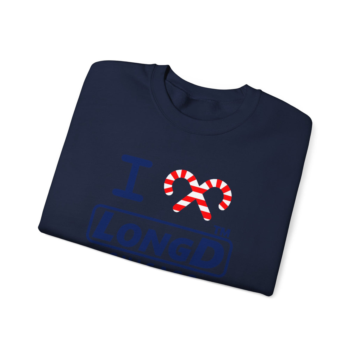 I candy cane LongD Chicago positive official basic navy front-back logo crewneck sweatshirt