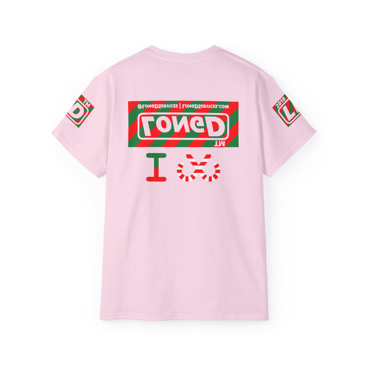 I candy cane LongD Tag-domain negative 12-striped 4-print logo cotton tee