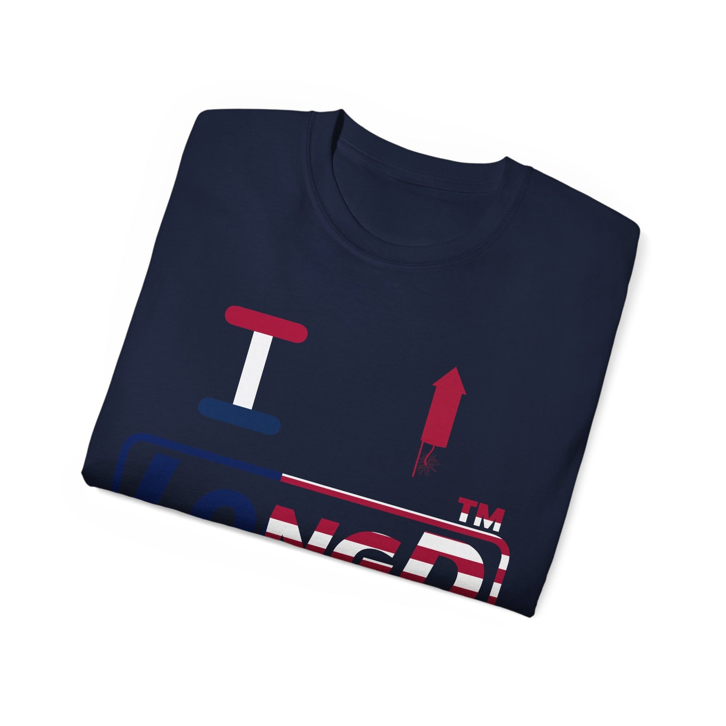 I firecracker LongD positive flag tag-domain logo cotton tee