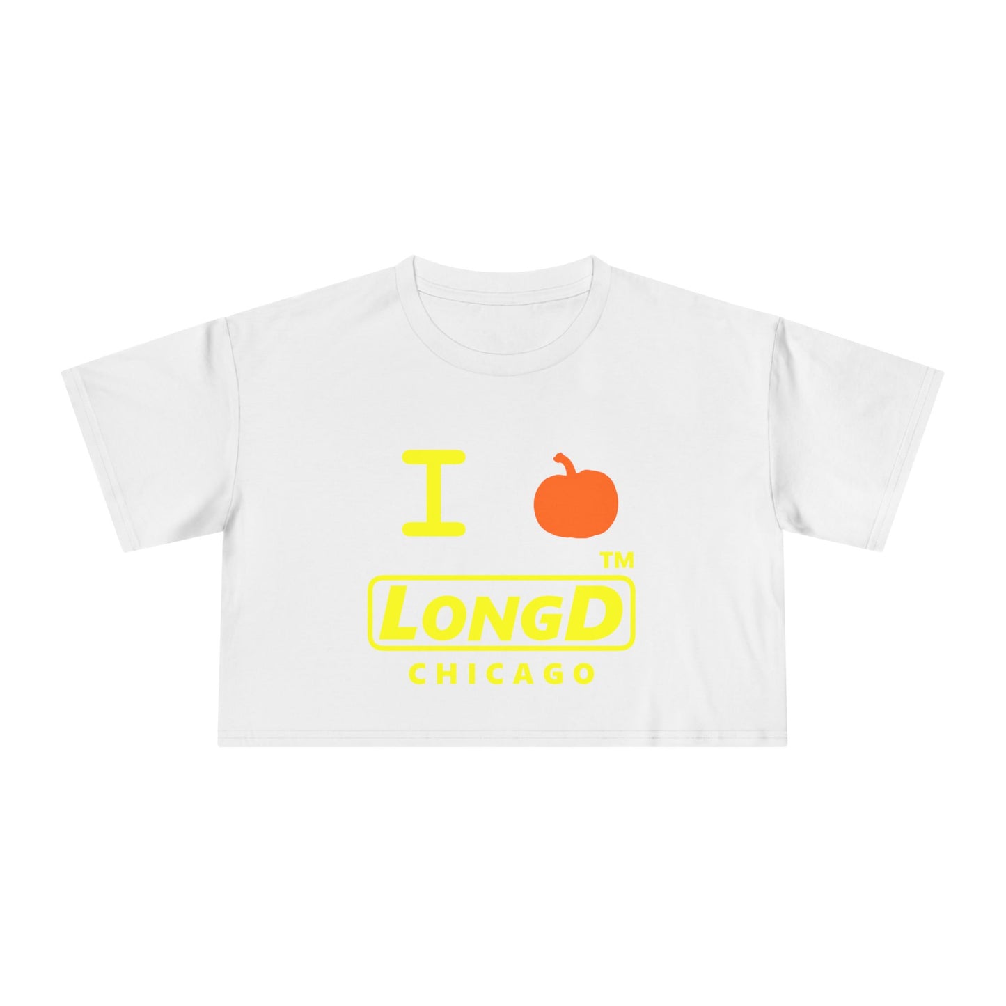 I Pumpkin LongD Logo Crop Tee yellow basic Chicago logo