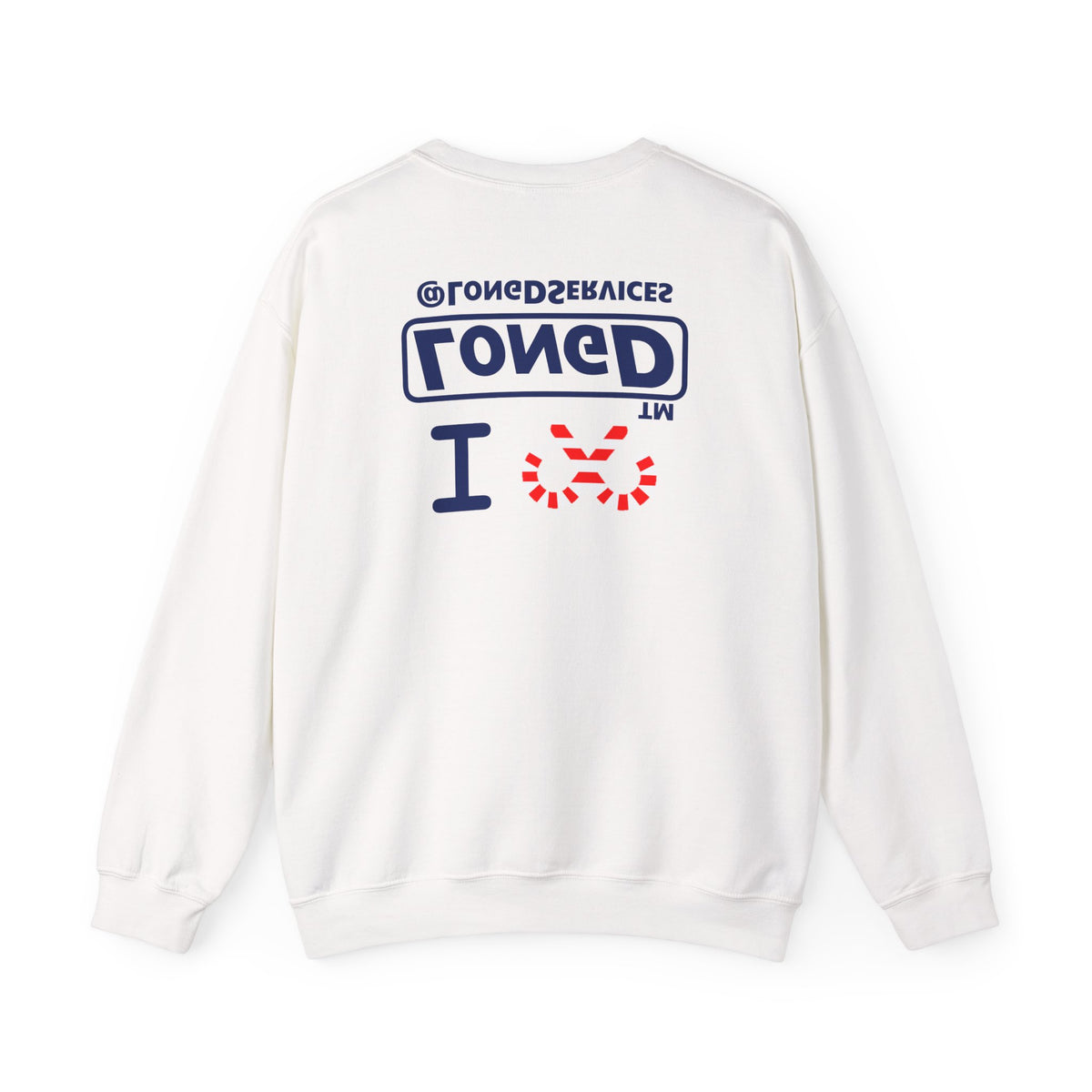 I candy cane LongD Tag positive official basic navy front-back logo crewneck sweatshirt