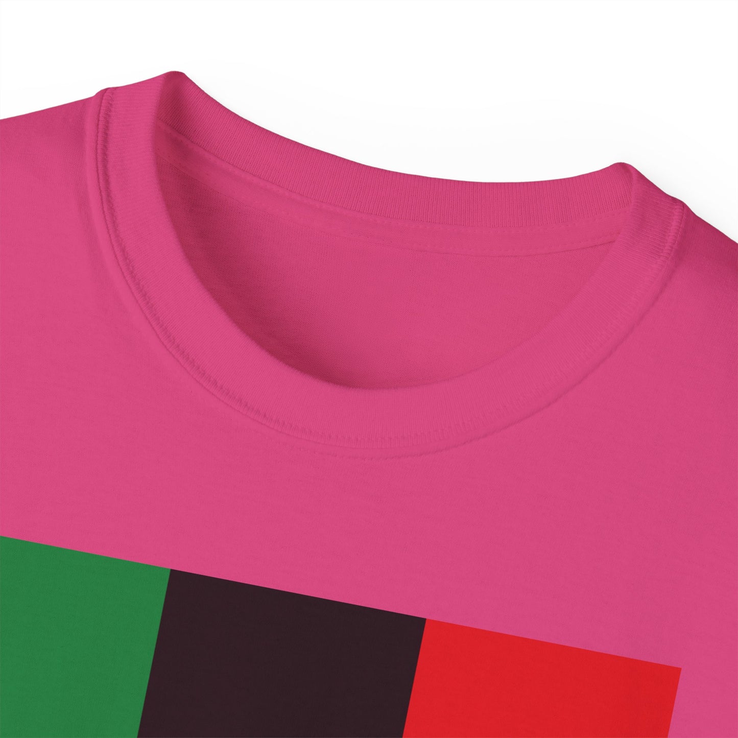 LongD® Logo Cotton Tee Juneteenth vertical Pan-African Flag negative text