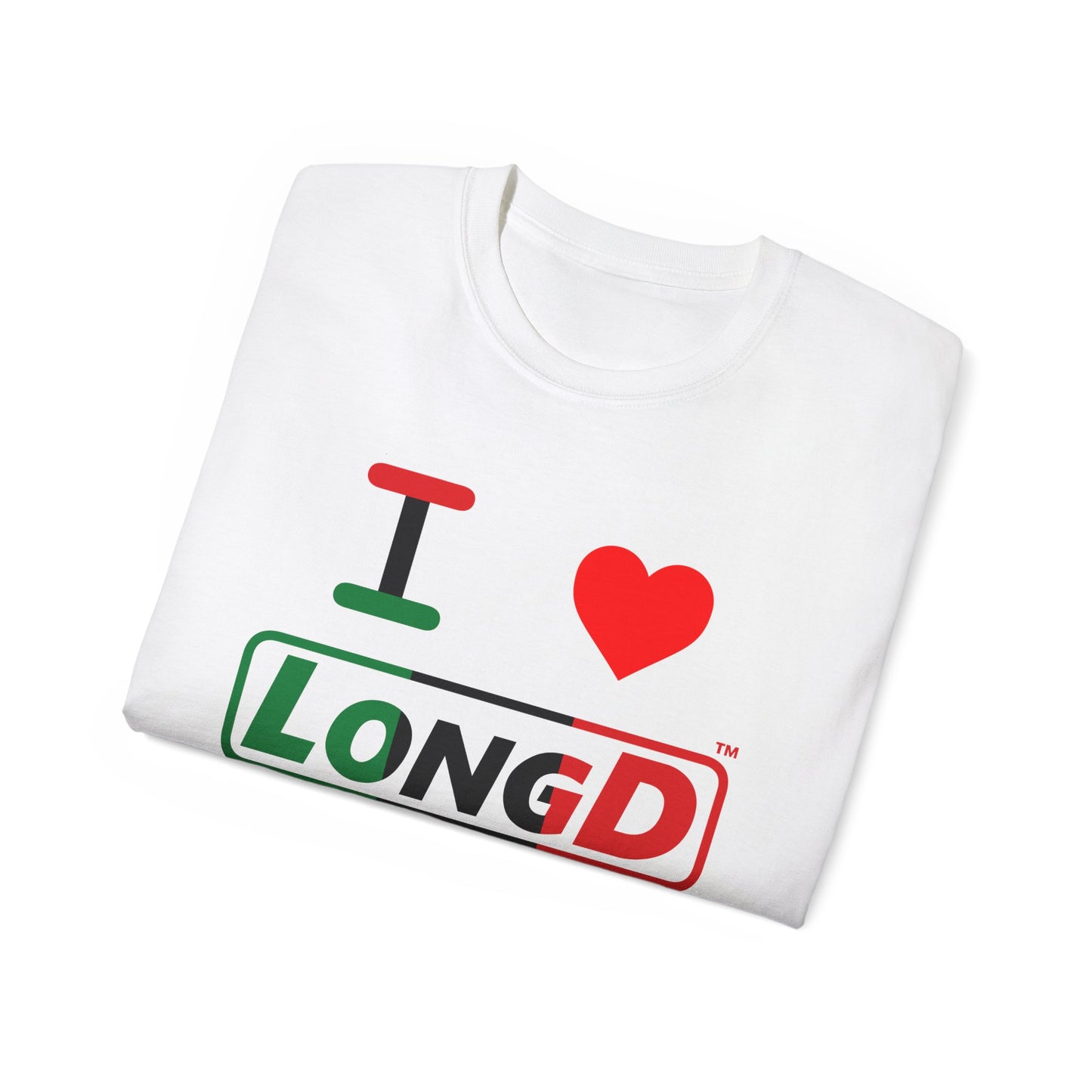 I Luv LongD® Logo Cotton Tee Juneteenth positive thirds text