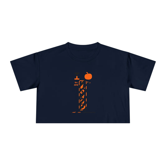 I pumpkin LongD Tag-domain positive upright pixel-weighted 12-striped front-back logo crop tee