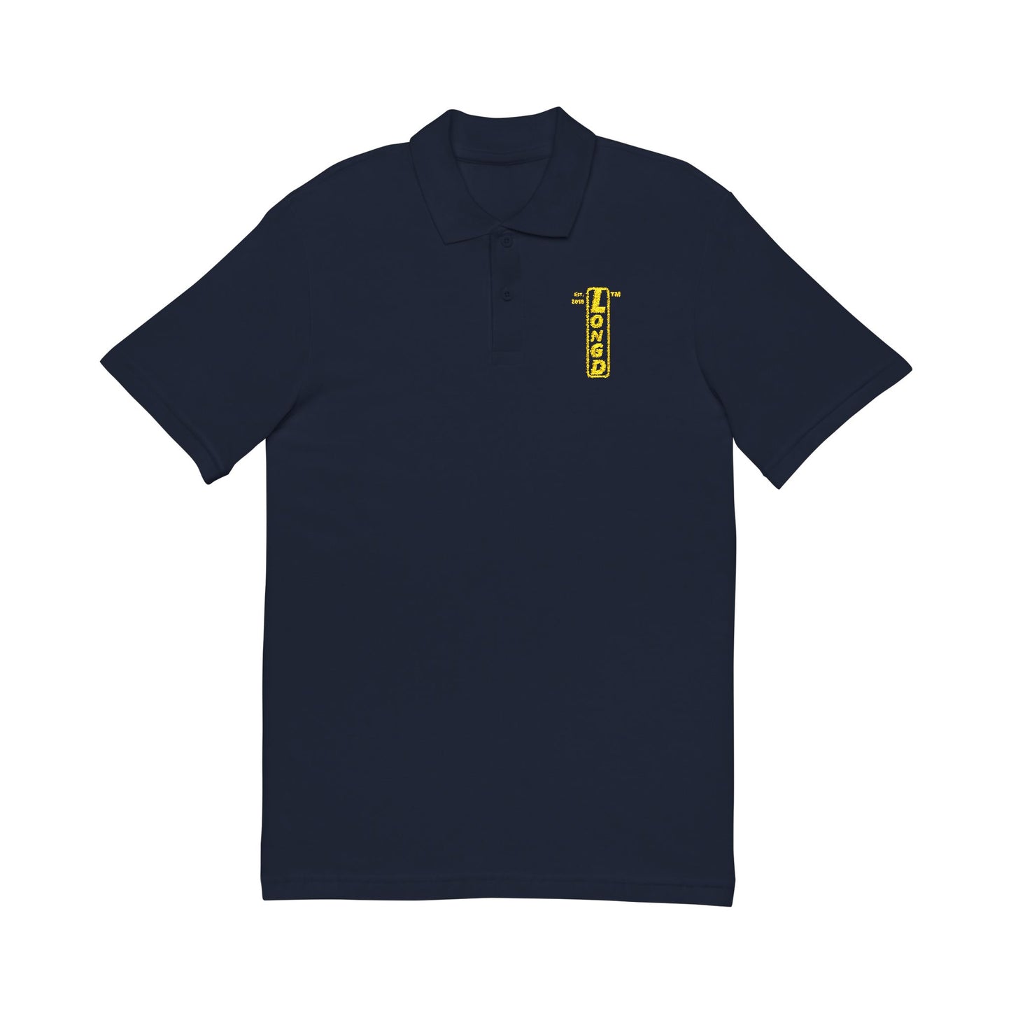 Embroidered LongD alternate basic logo upright polo shirt