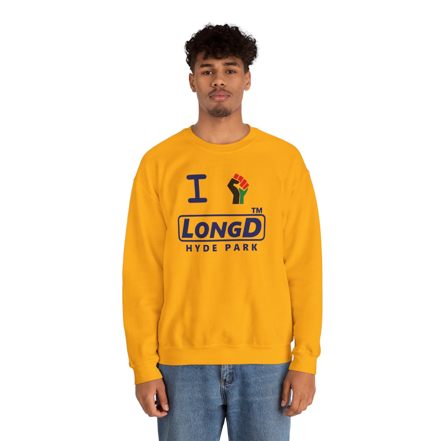 I fist LongD official basic Hyde Park logo crewneck sweatshirt