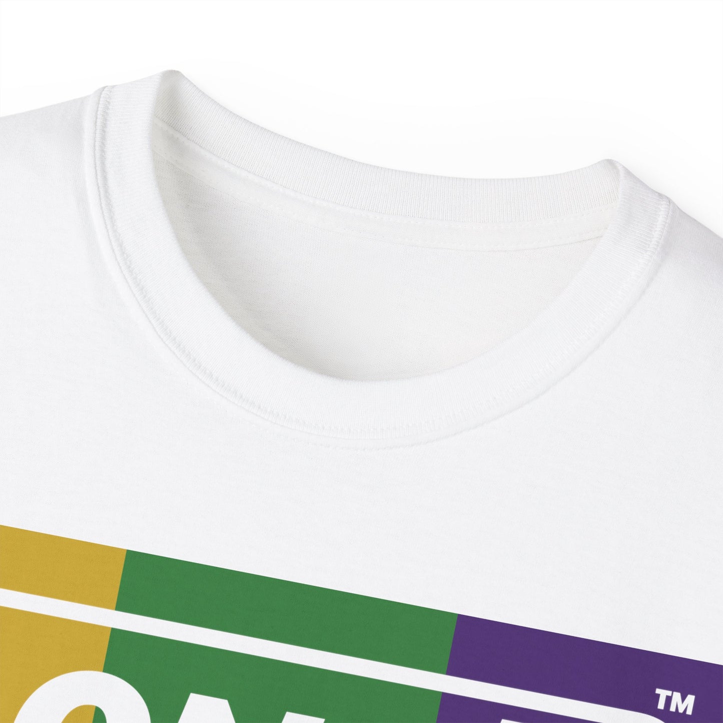 LongD® Logo Cotton Tee (Mardi Gras colored negative text)