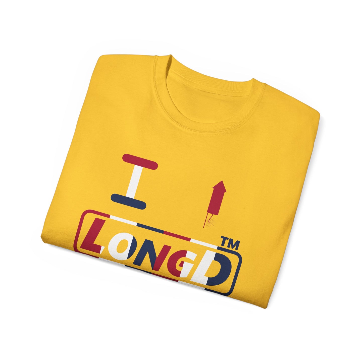 I firecracker LongD positive vertical 6-striped tag logo cotton tee