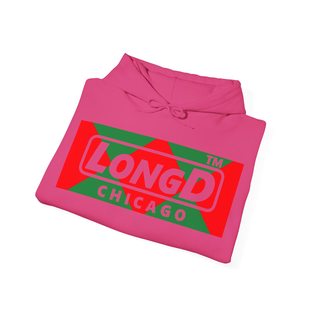 LongD Chicago negative big argyle logo (Xmas colors) hoodie