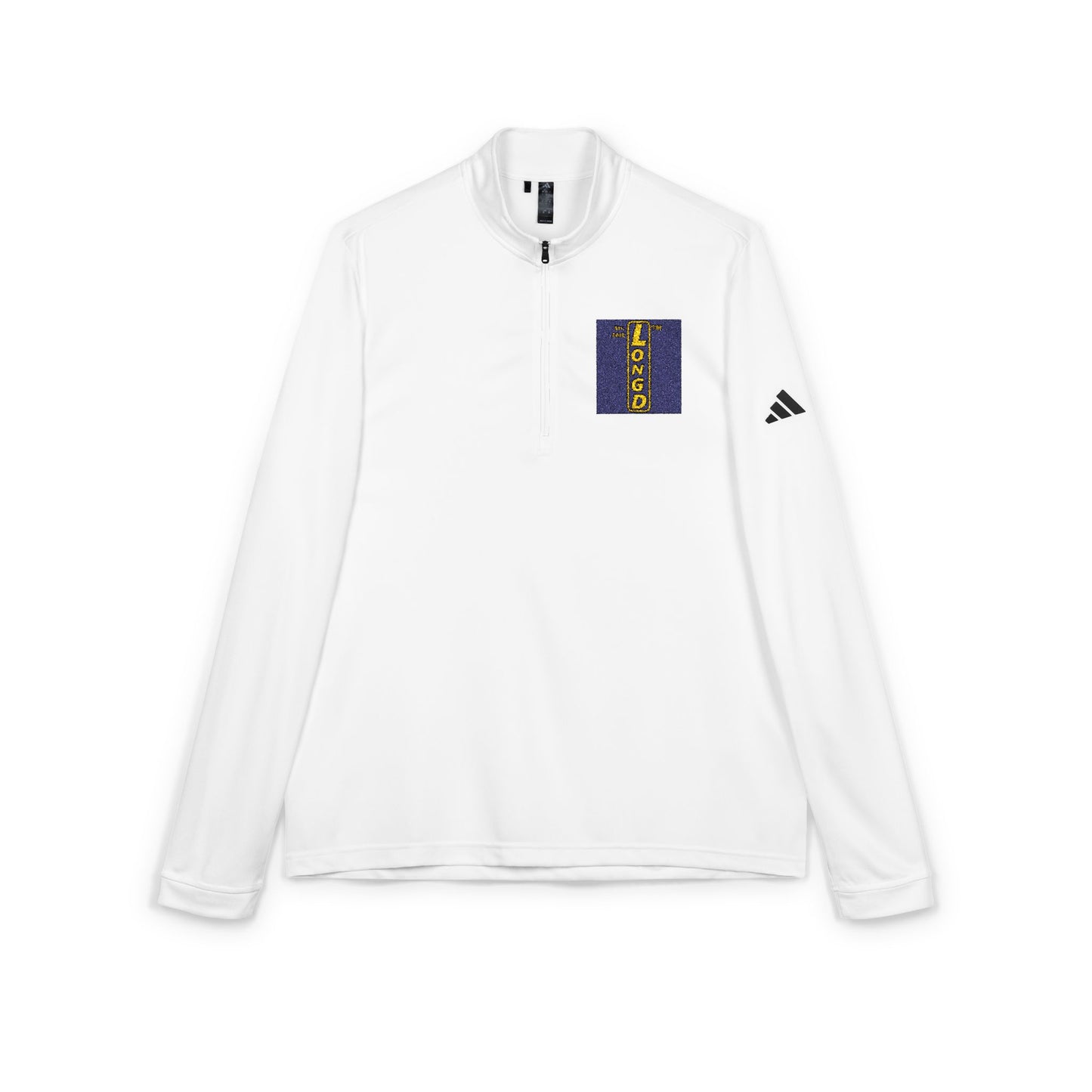 Embroidered adidas® Quarter-Zip pullover official reverse logo upright