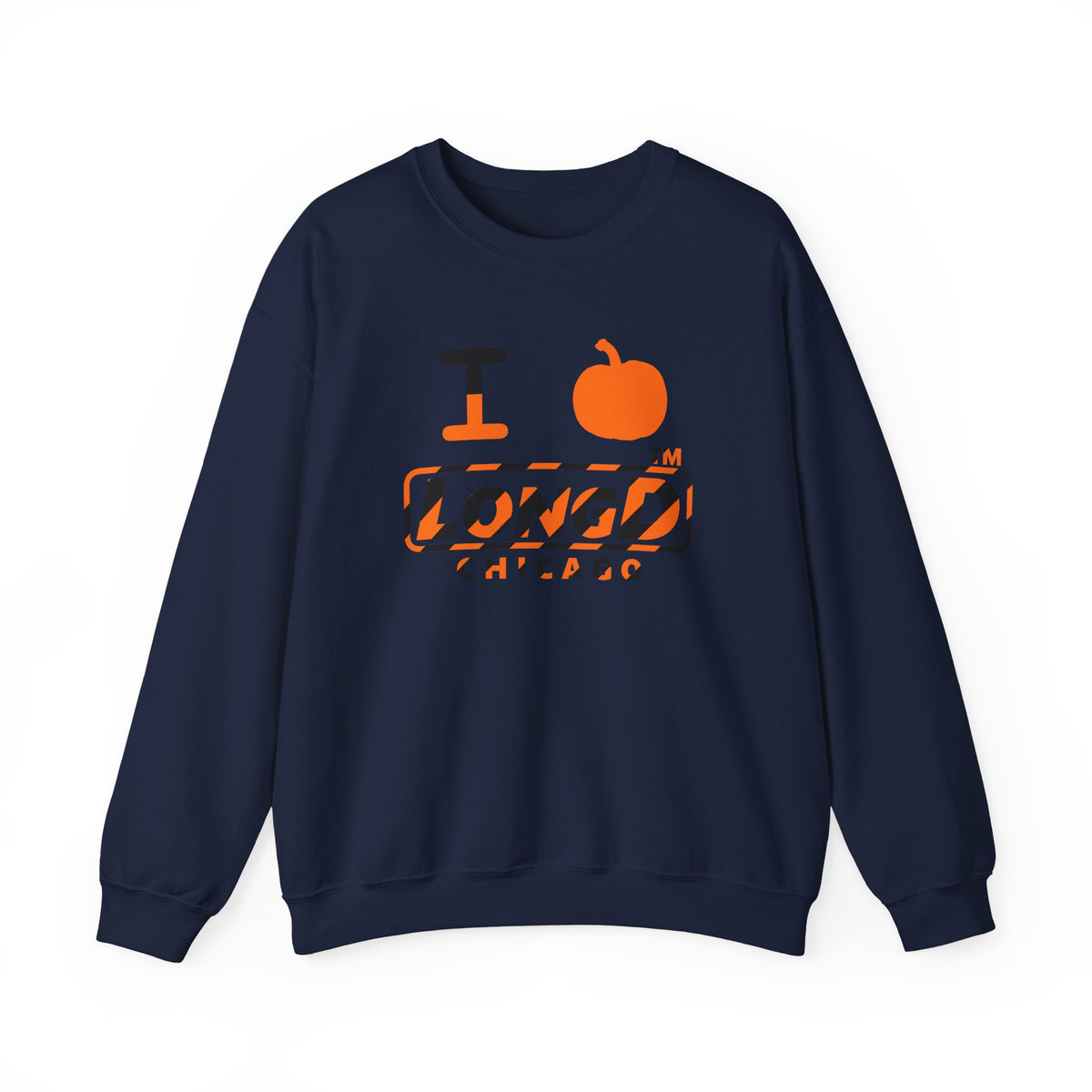 I pumpkin LongD Chicago positive 12-striped logo crewneck sweatshirt