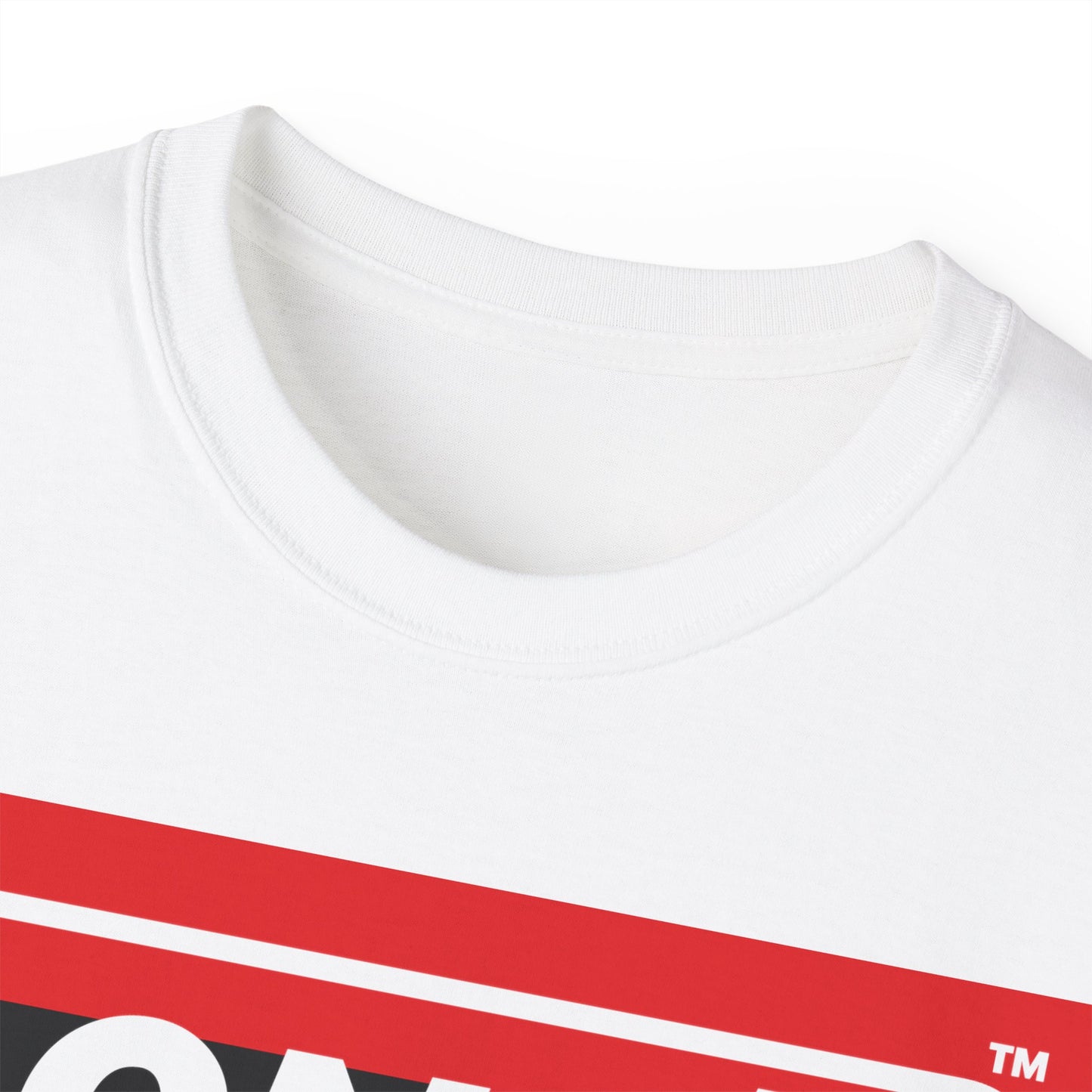 LongD® Logo Cotton Tee Juneteenth negative striped text