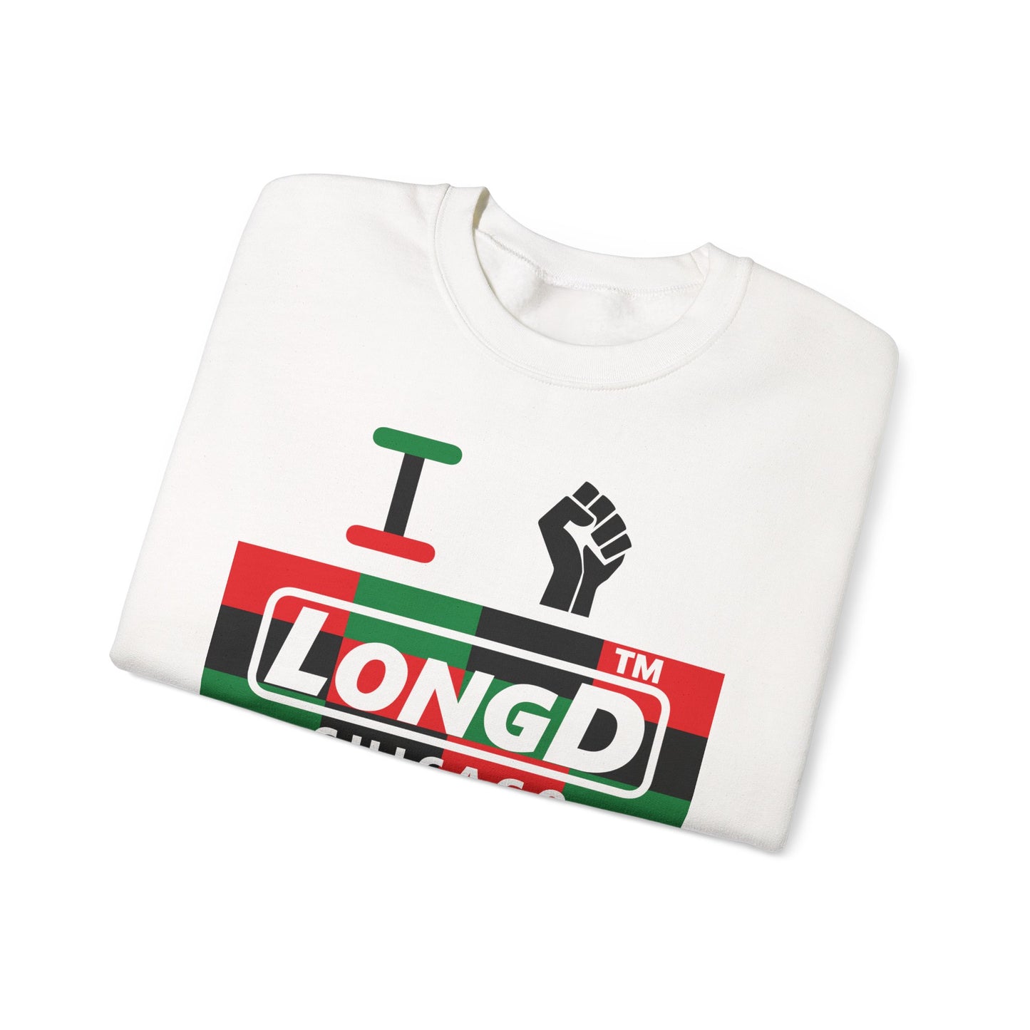 I fist LongD negative 3x4 Chicago logo crewneck sweatshirt