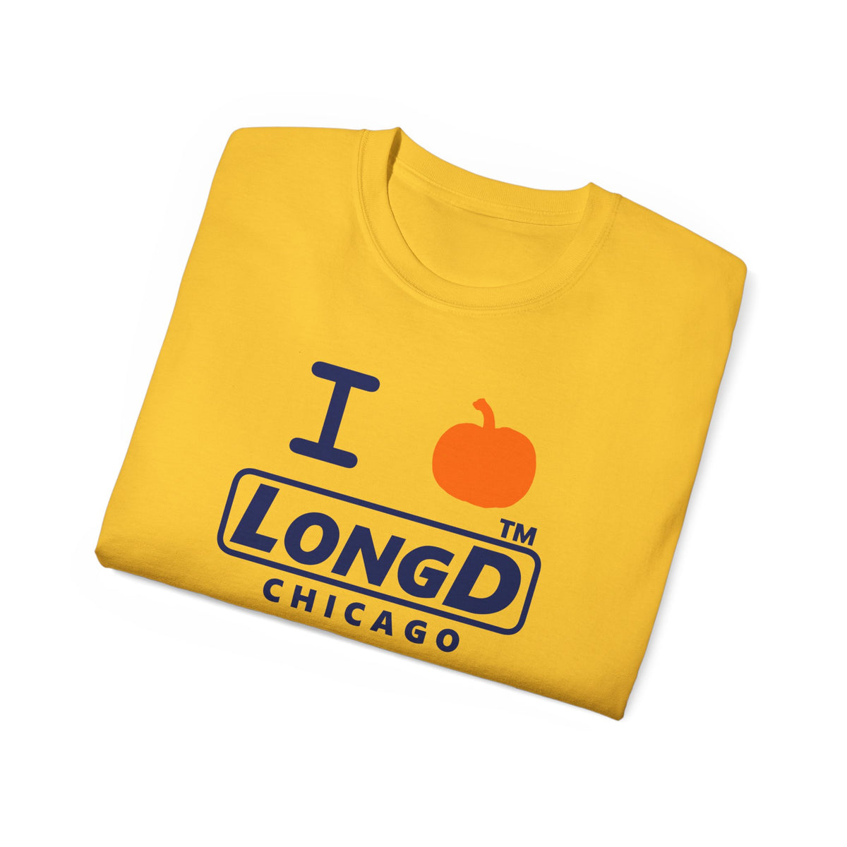 I pumpkin LongD Chicago positive basic Navy (002060) logo cotton tee