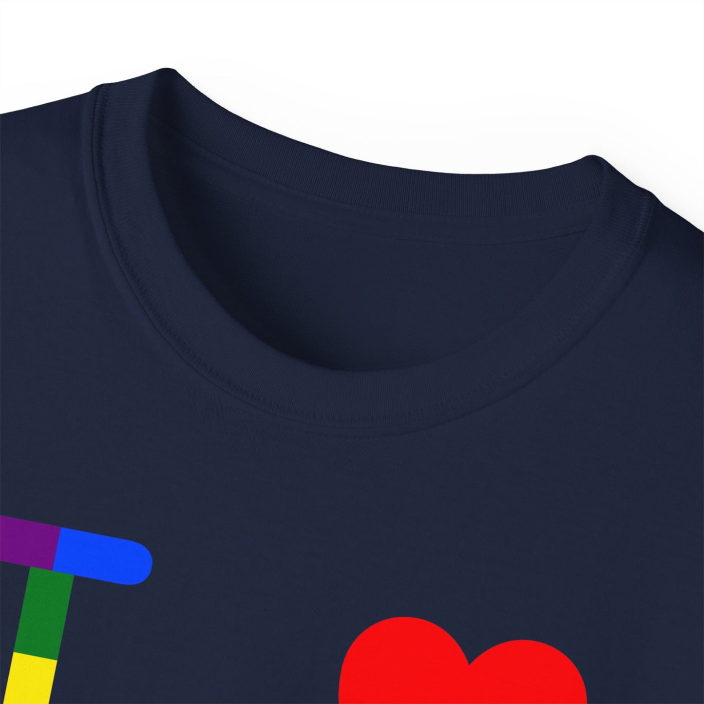 I Luv LongD Cotton Tee negative windmill Hyde Park upright logo (Pride colors)