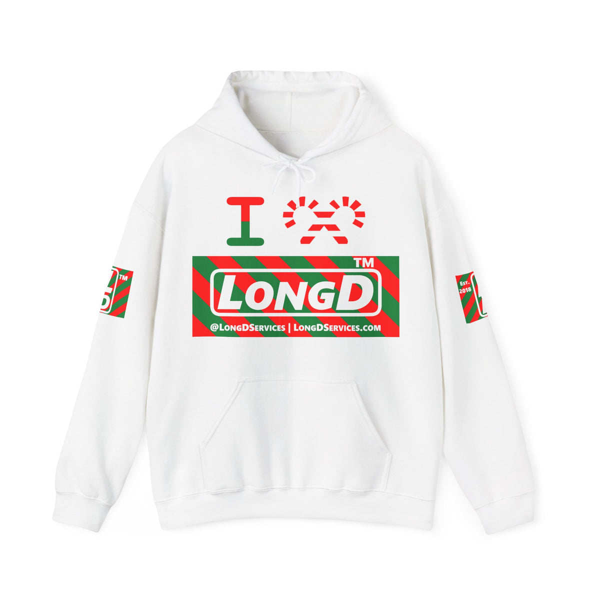 I candy cane LongD Tag-domain negative 12-striped 4-print logo hoodie
