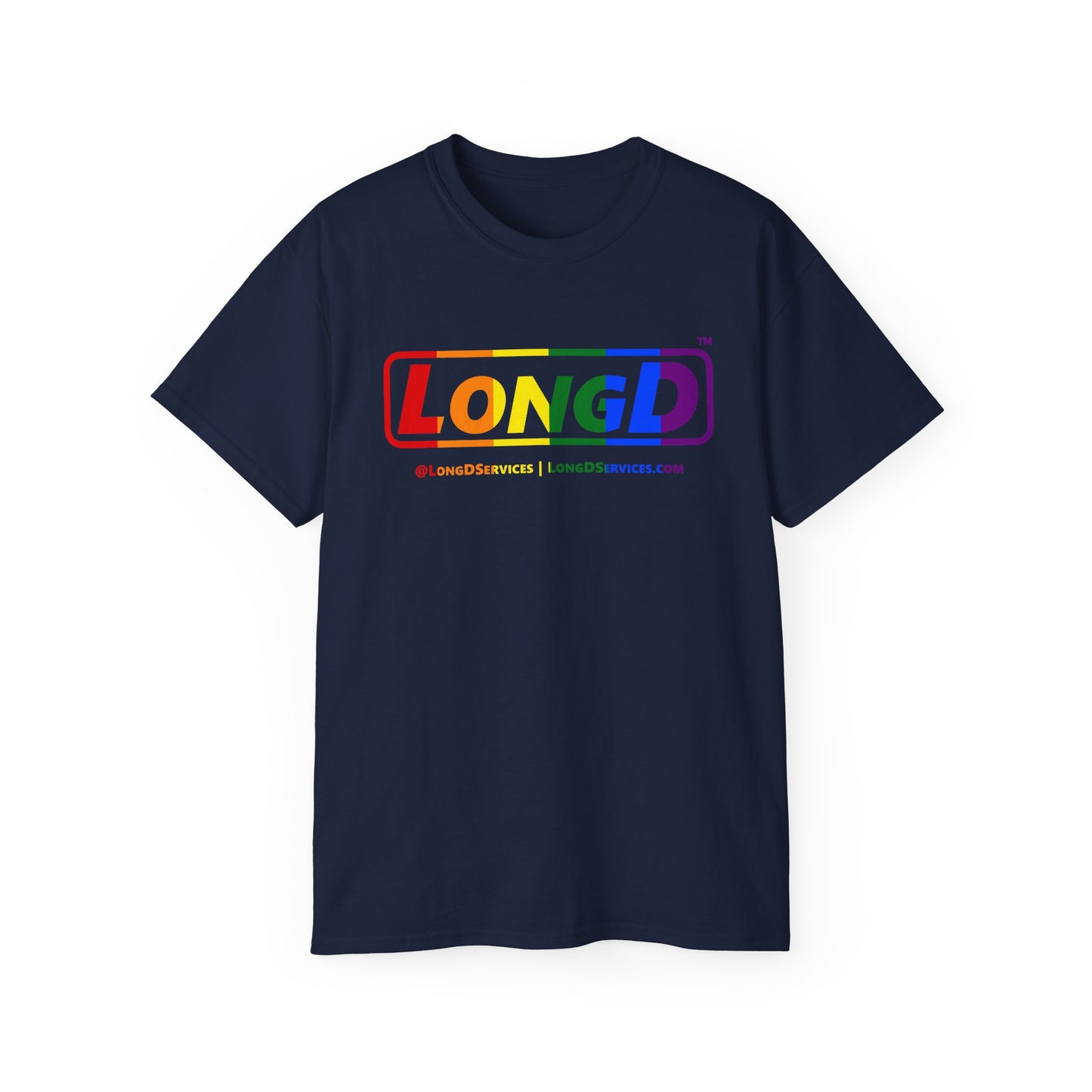 LongD® Logo Cotton Tee Pride rainbow positive text