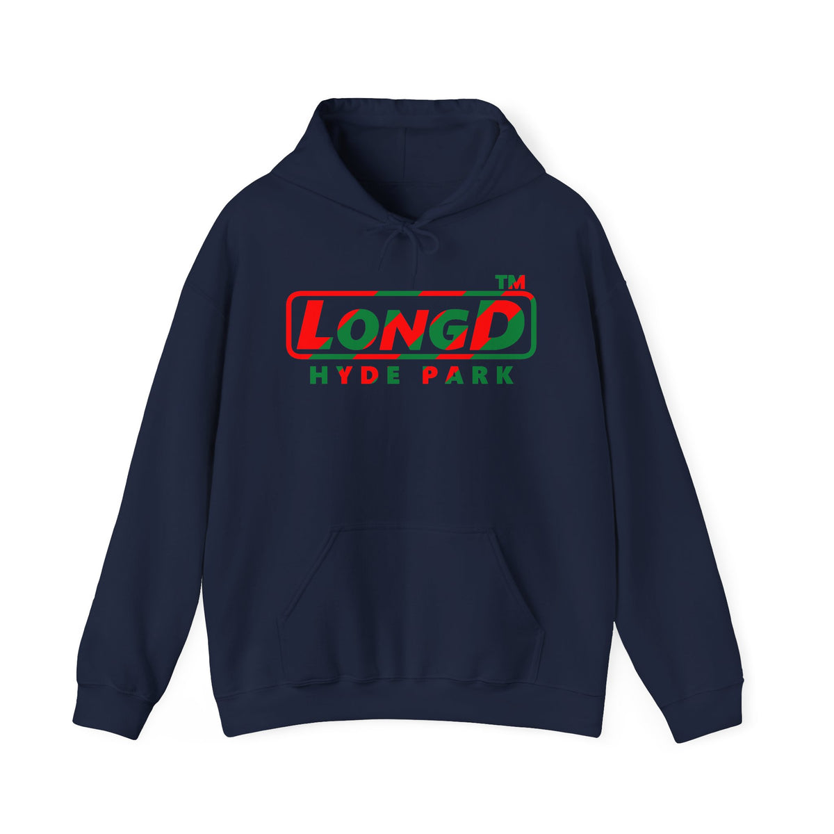 LongD Hyde Park positive pixel-weighted 6-striped logo (Xmas colors) hoodie