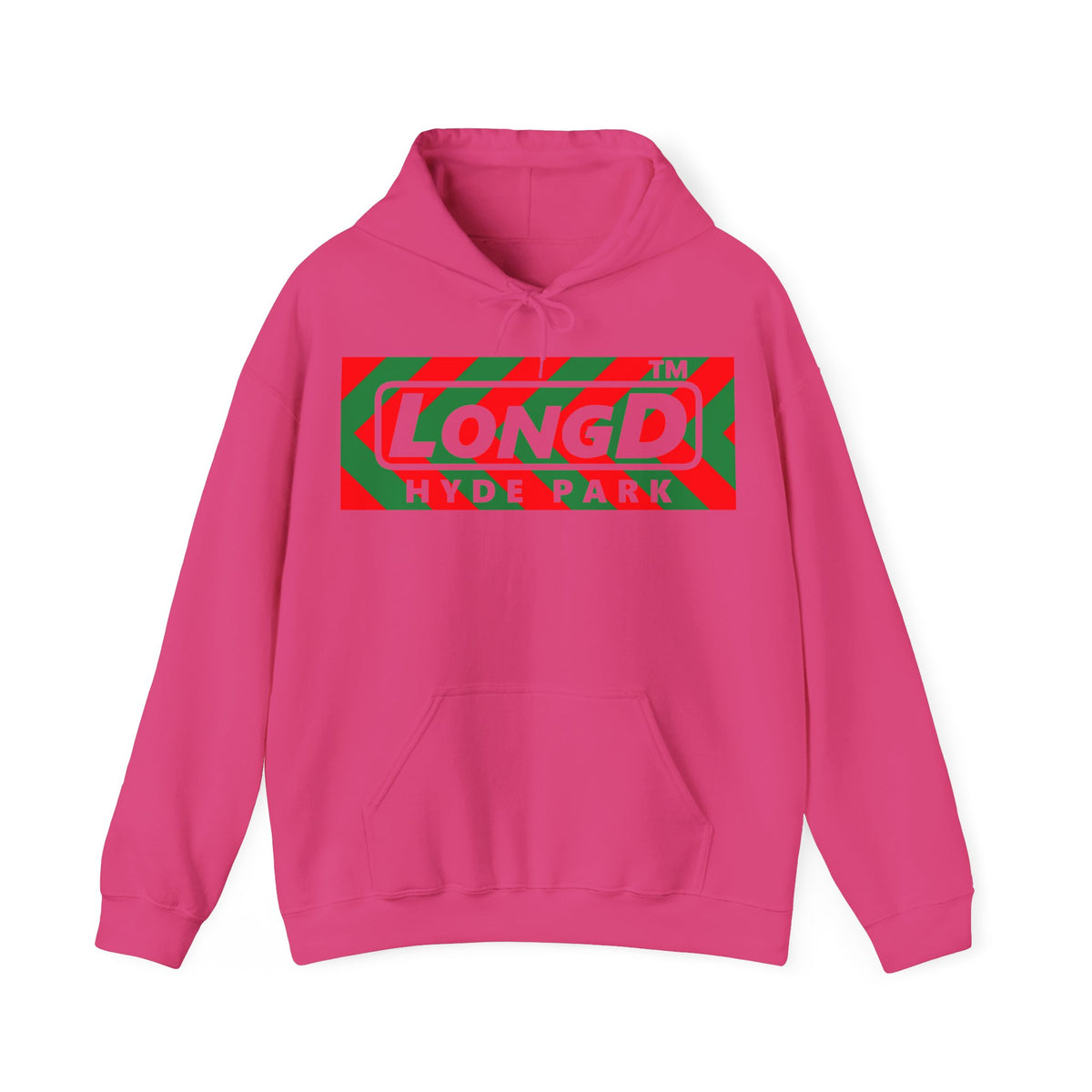 LongD Hyde Park negative leftward chevron logo (Xmas colors) hoodie