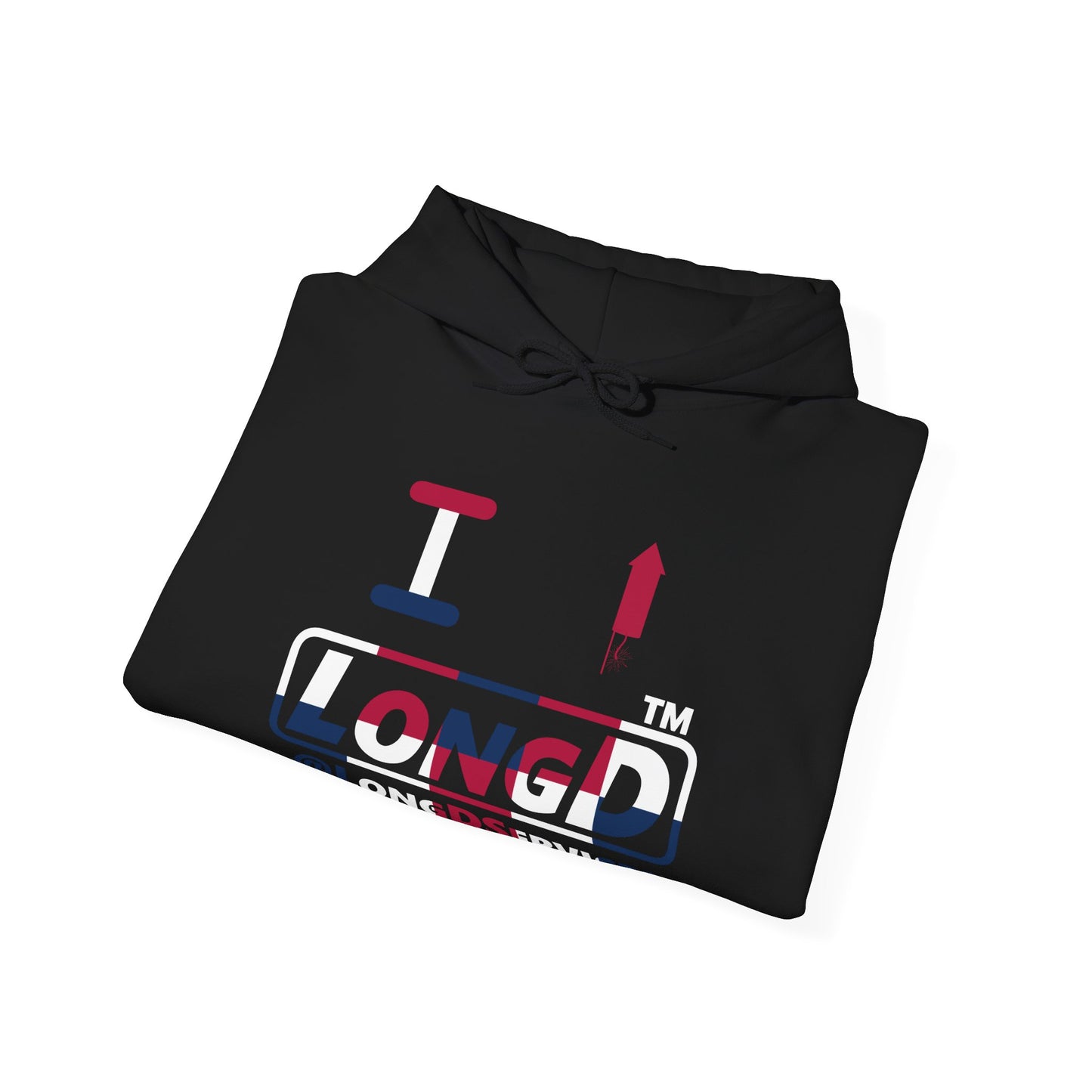 I firecracker LongD® positive 2x5 tag logo hoodie