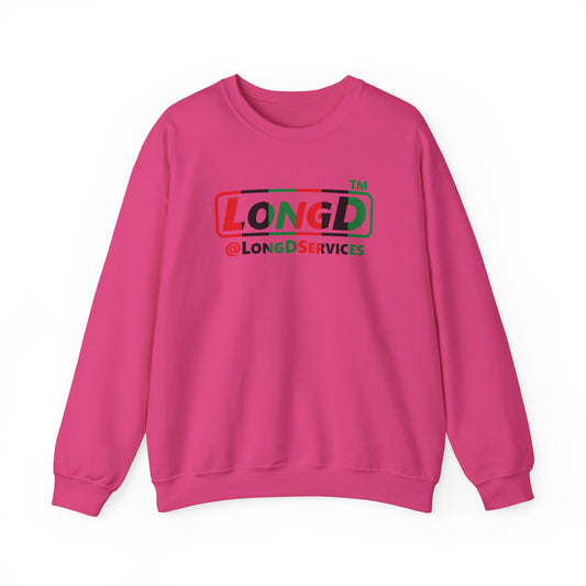 LongD positive vertical 6-striped tag logo crewneck sweatshirt (Juneteenth colors)