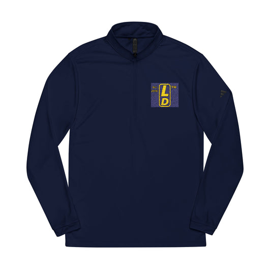 Embroidered adidas® Quarter-Zip pullover official reverse logo upright initials