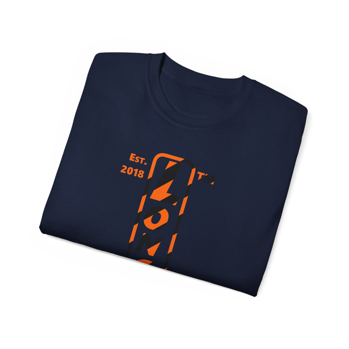 LongD Chicago positive upright pixel-weighted 12-striped 4-print logo (Halloween colors) cotton tee