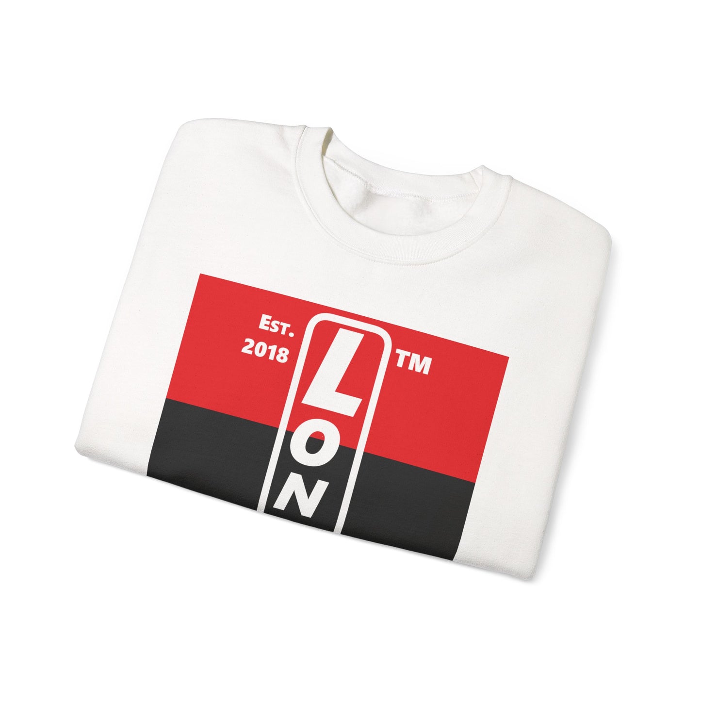 LongD negative horizontal 3-striped Hyde Park upright logo crewneck sweatshirt (Juneteenth colors)