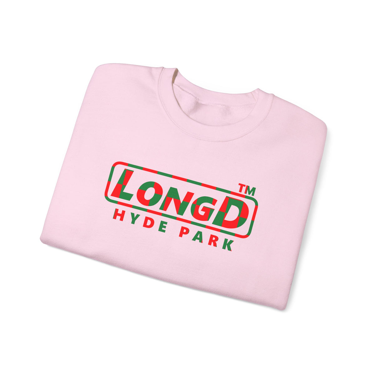 LongD Hyde Park positive checkered 4-print logo (Xmas colors) crewneck sweatshirt