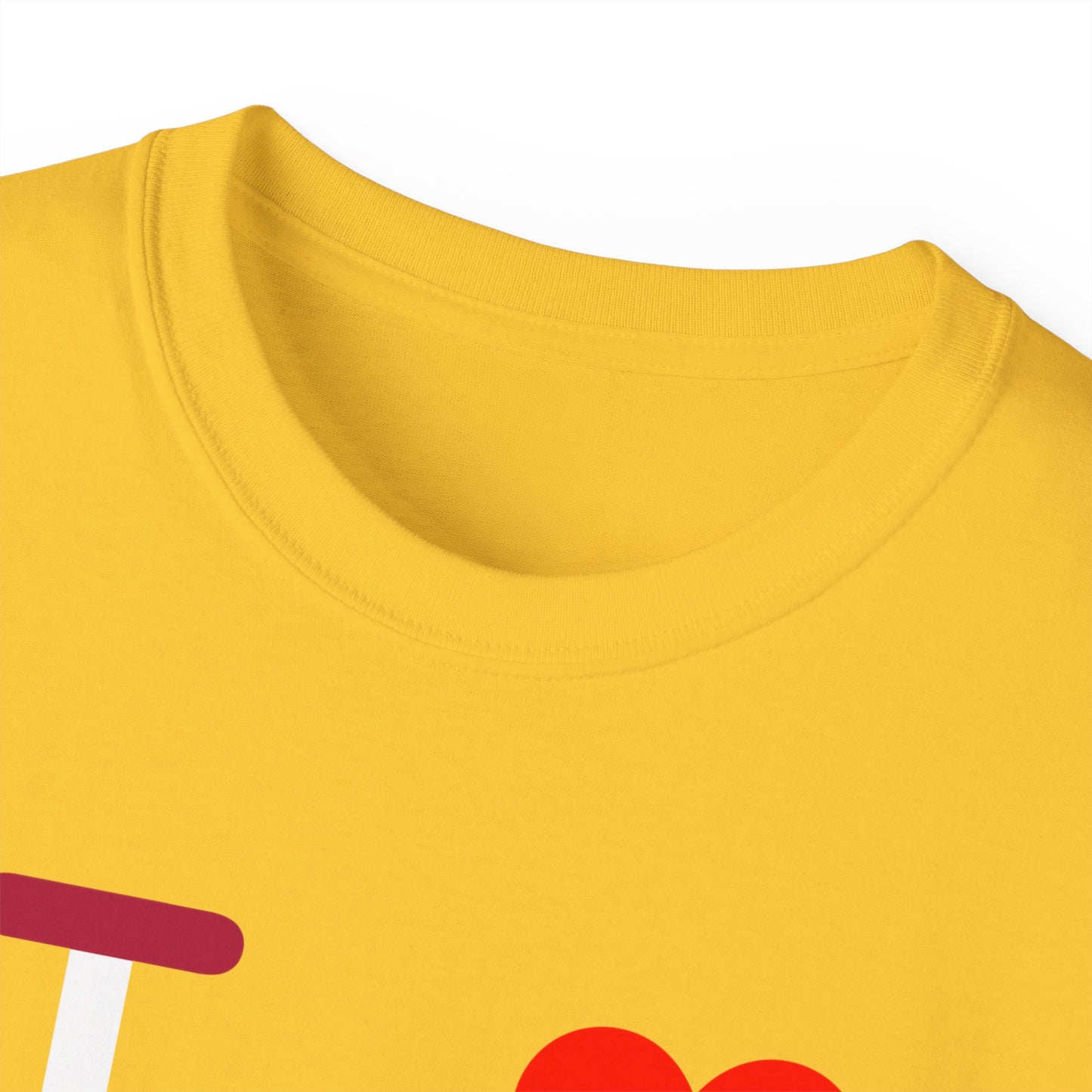 I Luv LongD® Logo Cotton Tee Blue, White and Red positive thirds text