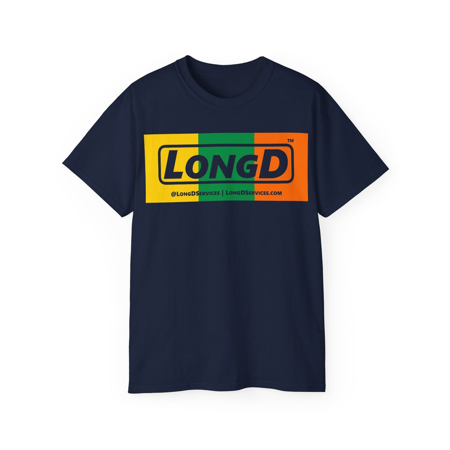 LongD® Logo Cotton Tee (St. Patrick's Day -Irish Green, Golden Yellow and Irish Orange negative thirds)