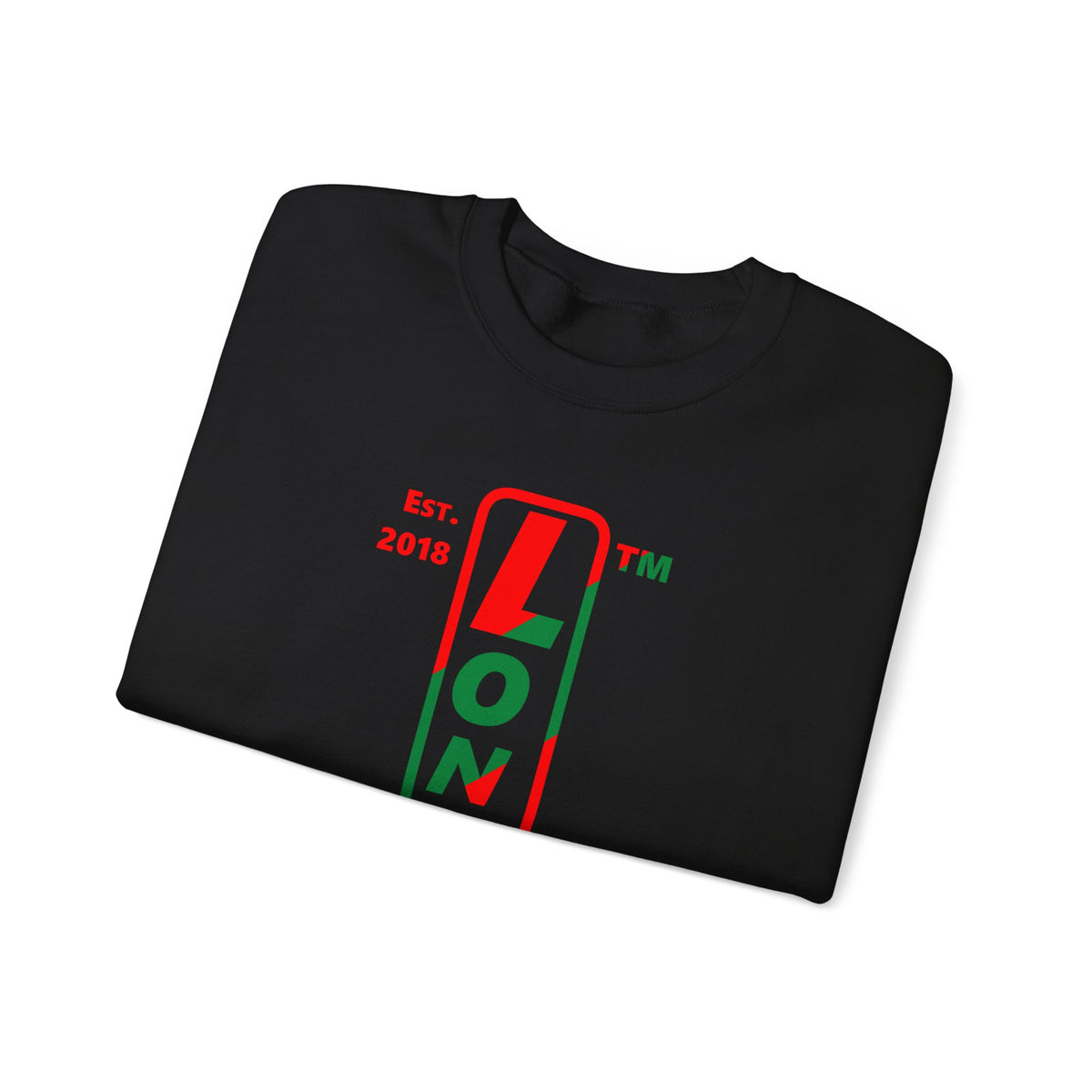 LongD Chicago positive upright pixel-weighted 4-striped logo (Xmas colors) crewneck sweatshirt