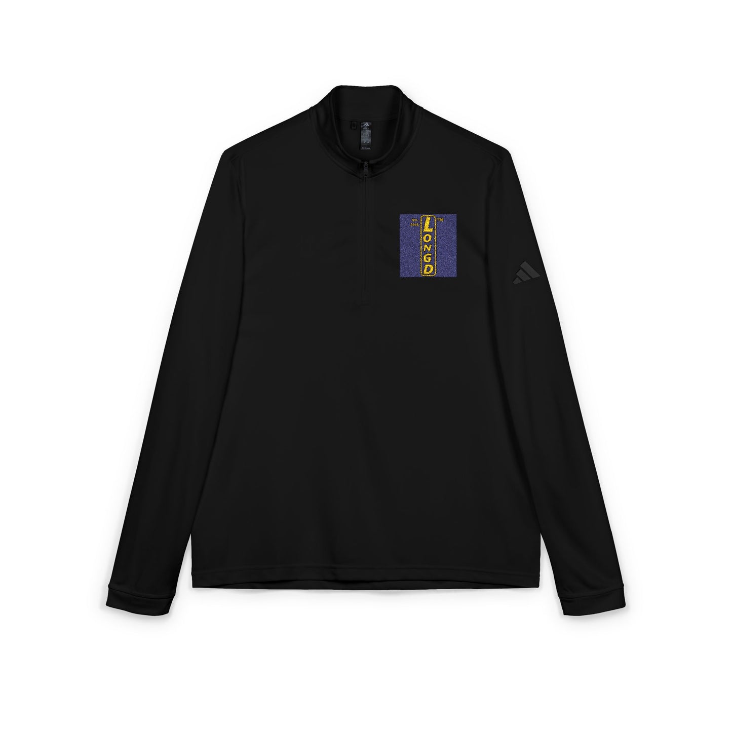 Embroidered adidas® Quarter-Zip pullover official reverse logo upright