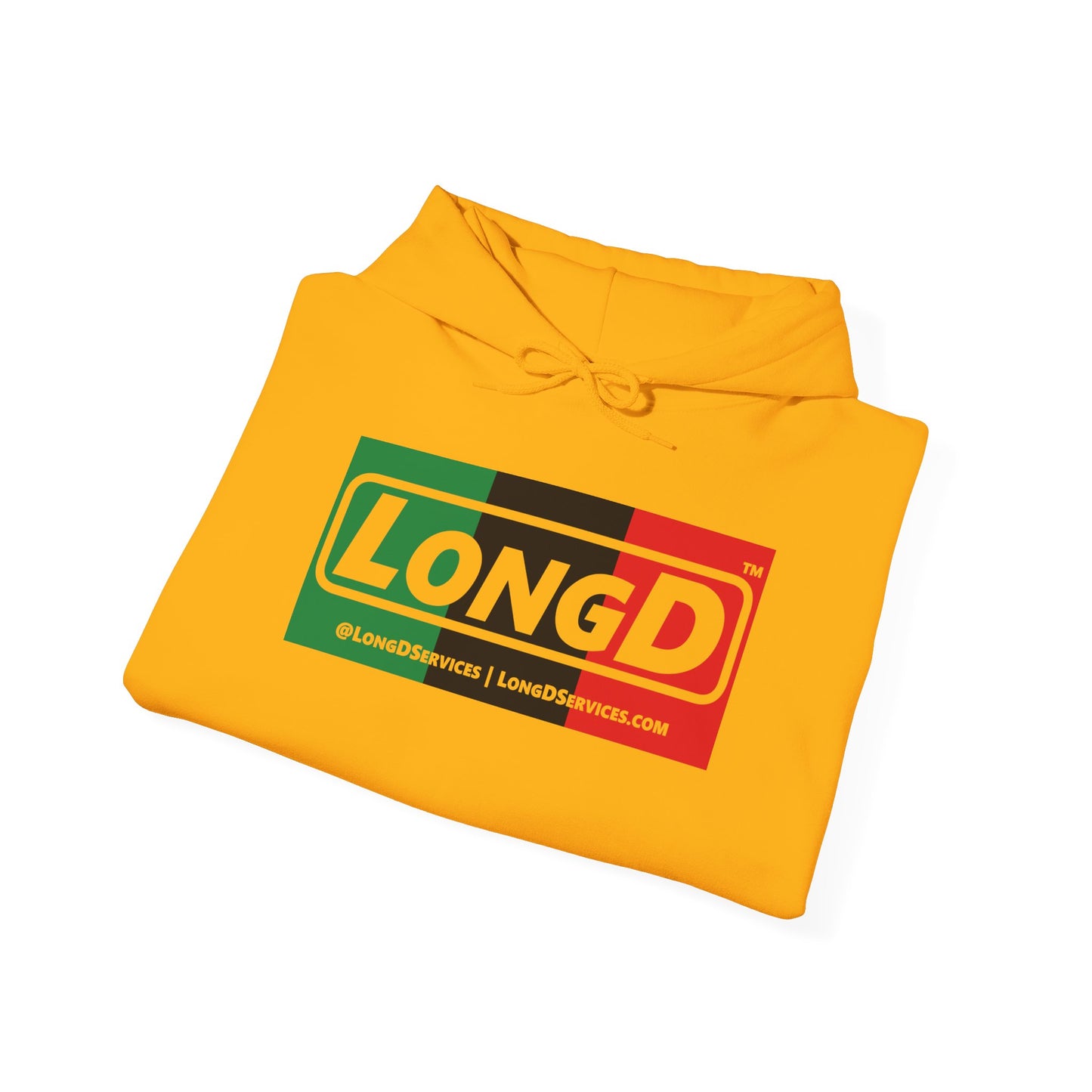 LongD® Logo Hoodie with Juneteenth negative thirds text