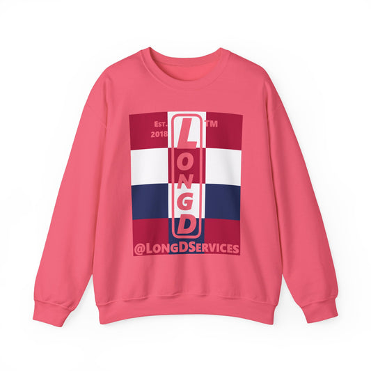 LongD negative 4x3 tag upright logo crewneck sweatshirt (patriotic colors)