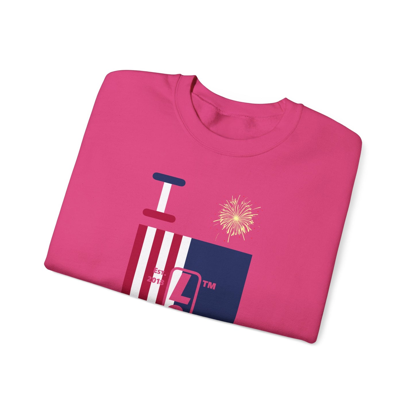 I Burst LongD negative cropped flag tag-domain upright logo crewneck sweatshirt
