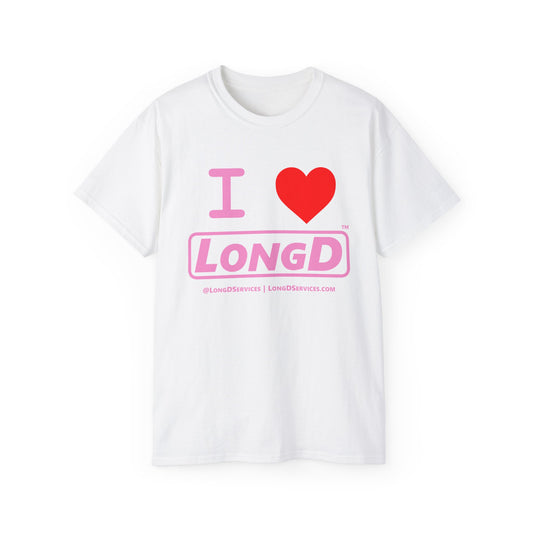 I Luv LongD Logo Cotton Tee (Valentines pink text)