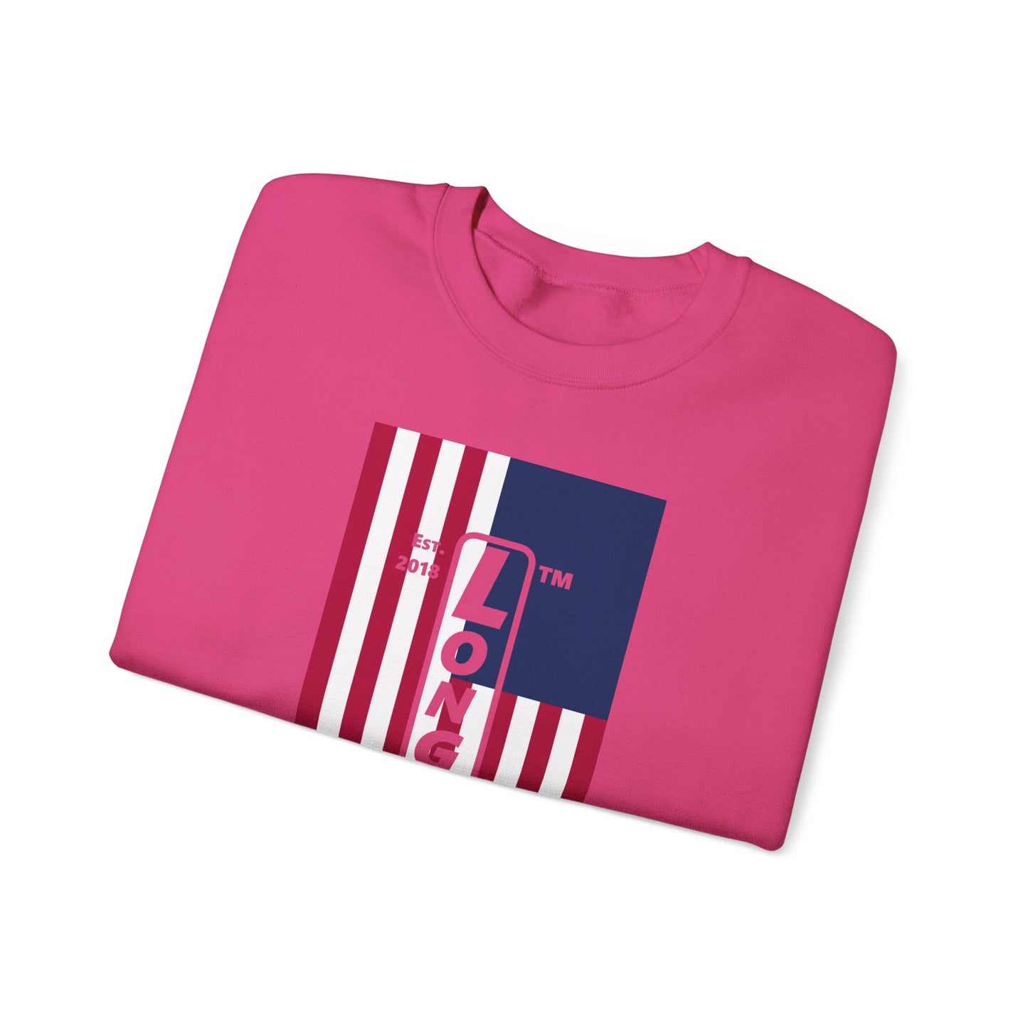 LongD negative flag Hyde Park upright logo crewneck sweatshirt (patriotic colors)