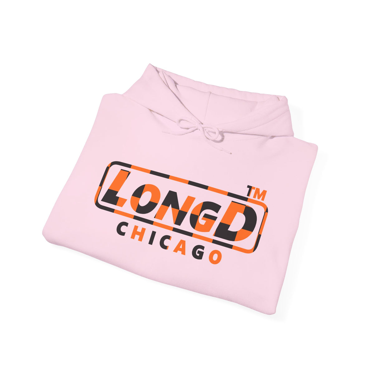 LongD Chicago positive checkered logo (Halloween colors) hoodie