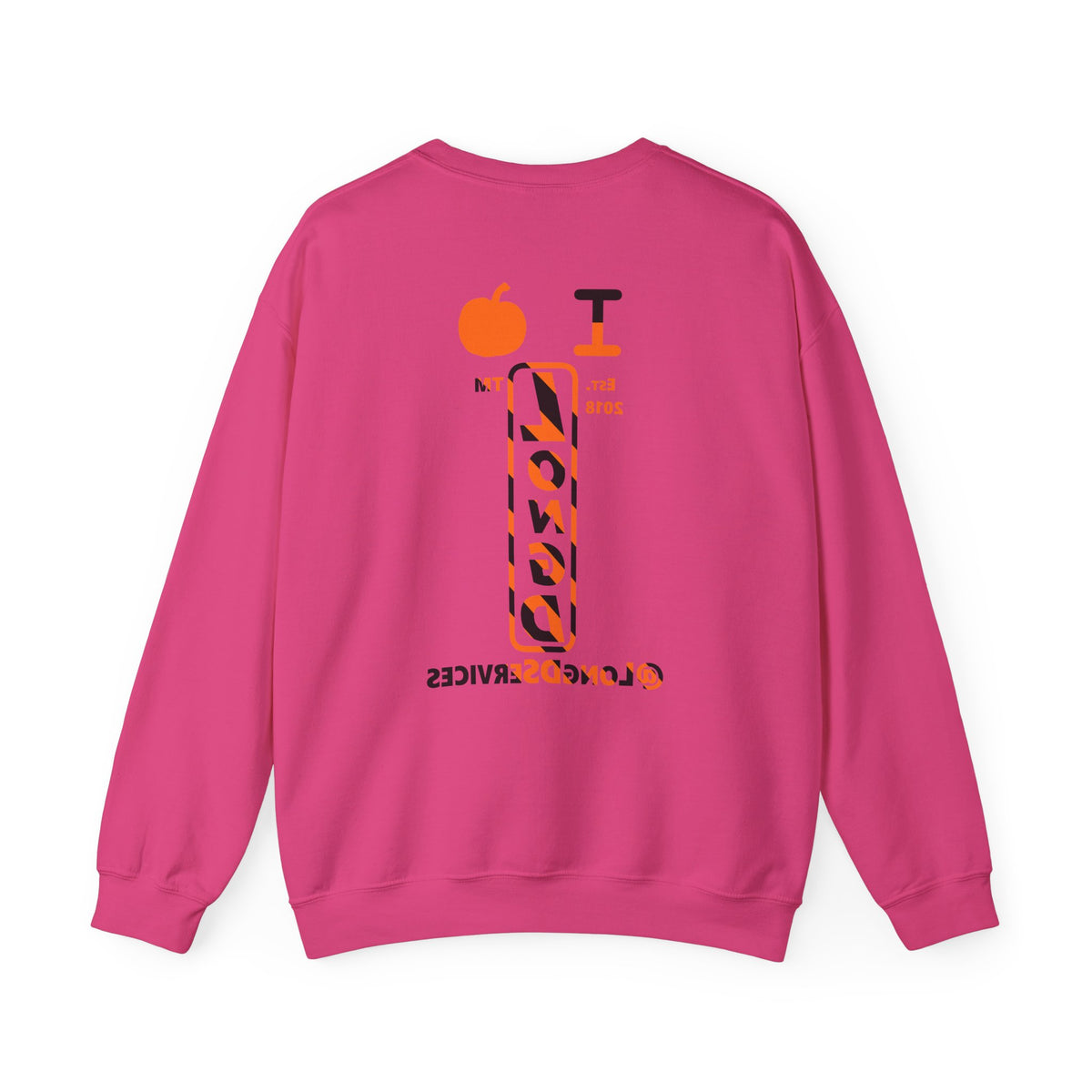 I pumpkin LongD Tag positive upright pixel-weighted 12-striped front-back logo crewneck sweatshirt