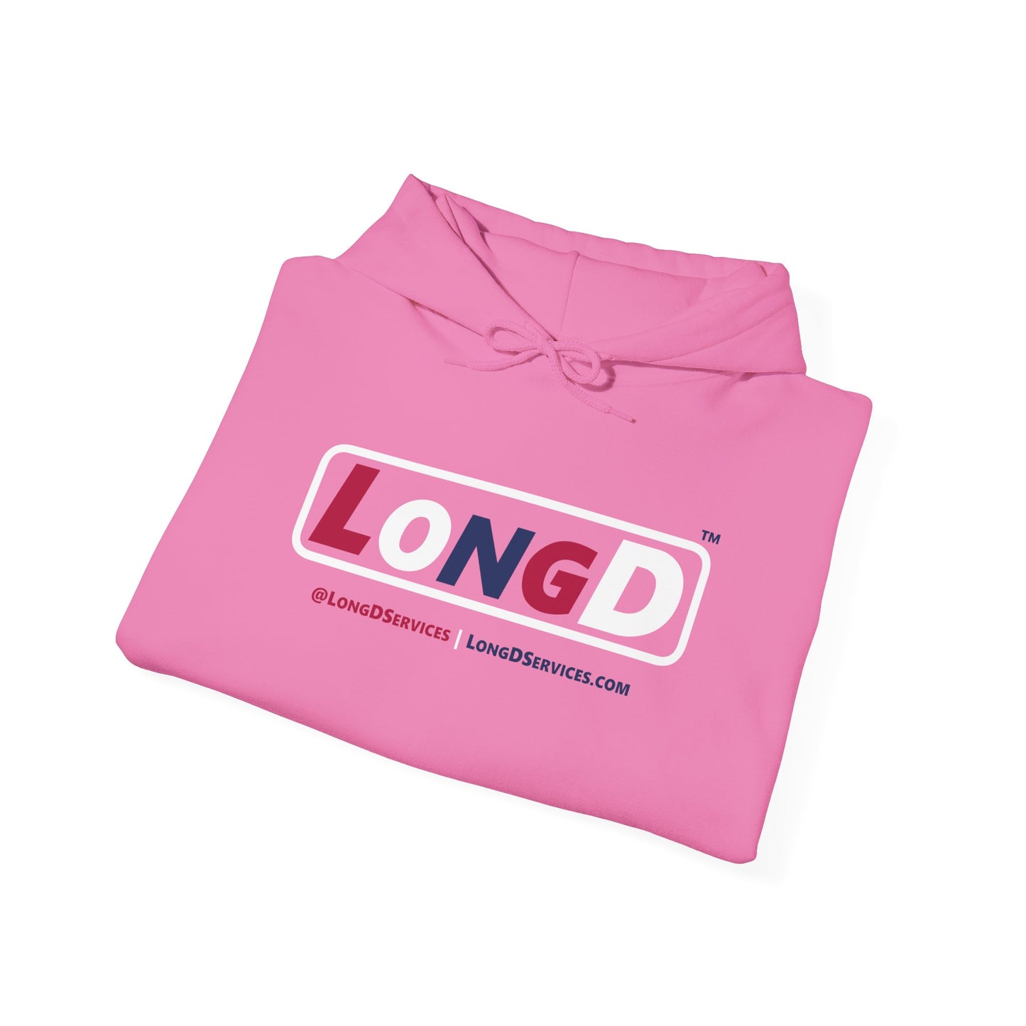 LongD® Logo Hoodie red, white and blue positive varied elements