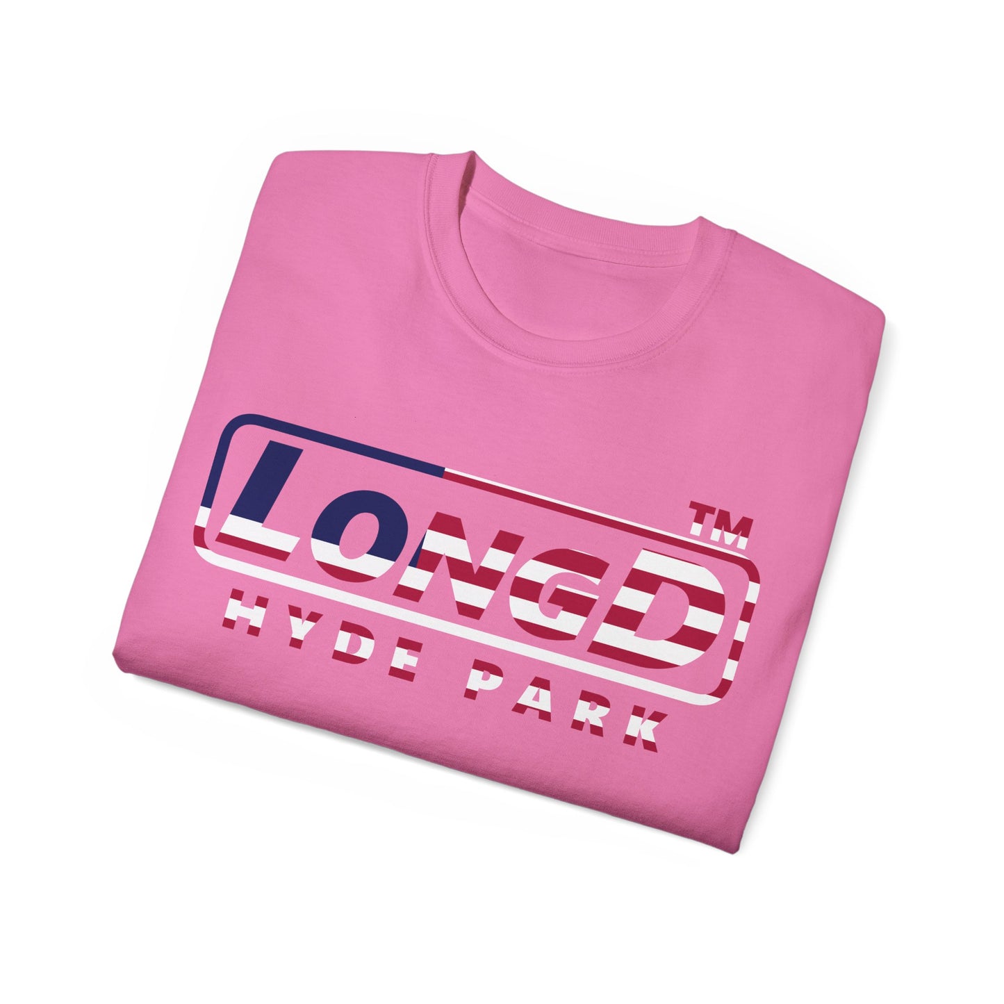 LongD positive flag Hyde Park logo cotton tee (patriotic colors)
